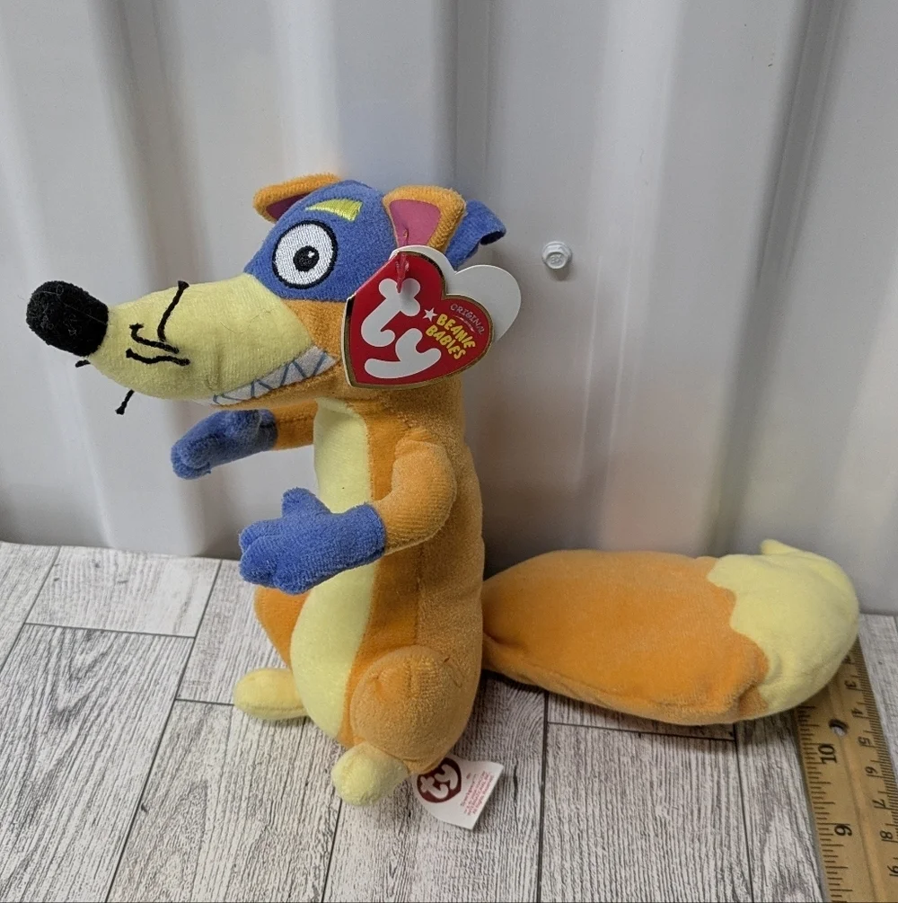 Ty Swiper Stuffed Animal with Orange and Blue Colors
